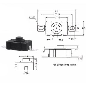 Push On Push Off Micro Switch 18x12mm 0 39