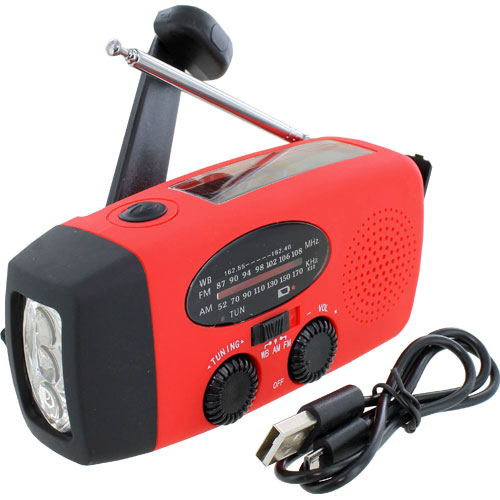 Emergency Solar Hand Crank Radio Flashlight 500A 