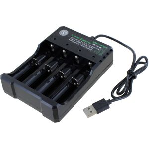 Lithium Ion Battery Charger - 4 Bays - USB Powered Photo 1