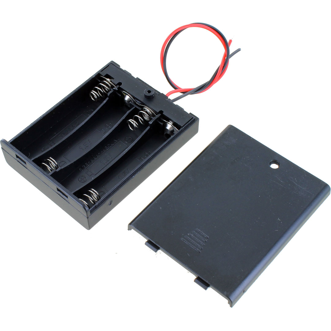 4 x AAA Battery Holder with Cover and Switch - 6V | xUmp