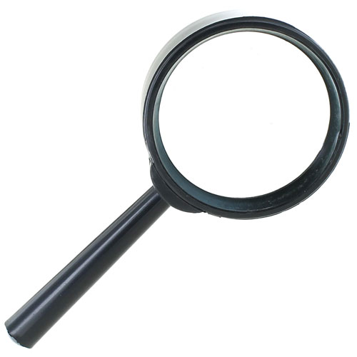 Large Handheld Magnifying Glass, 3 5/8 Diameter w/ REAL Glass, 3x  Magnification