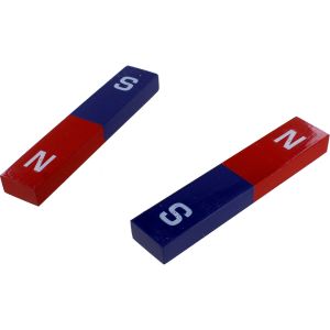 Pair of Blue/Red Alnico Bar Magnets - 4 inch long Photo 1