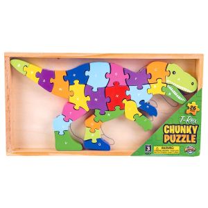 Wooden T-Rex Chunky Letter Puzzle Photo 1